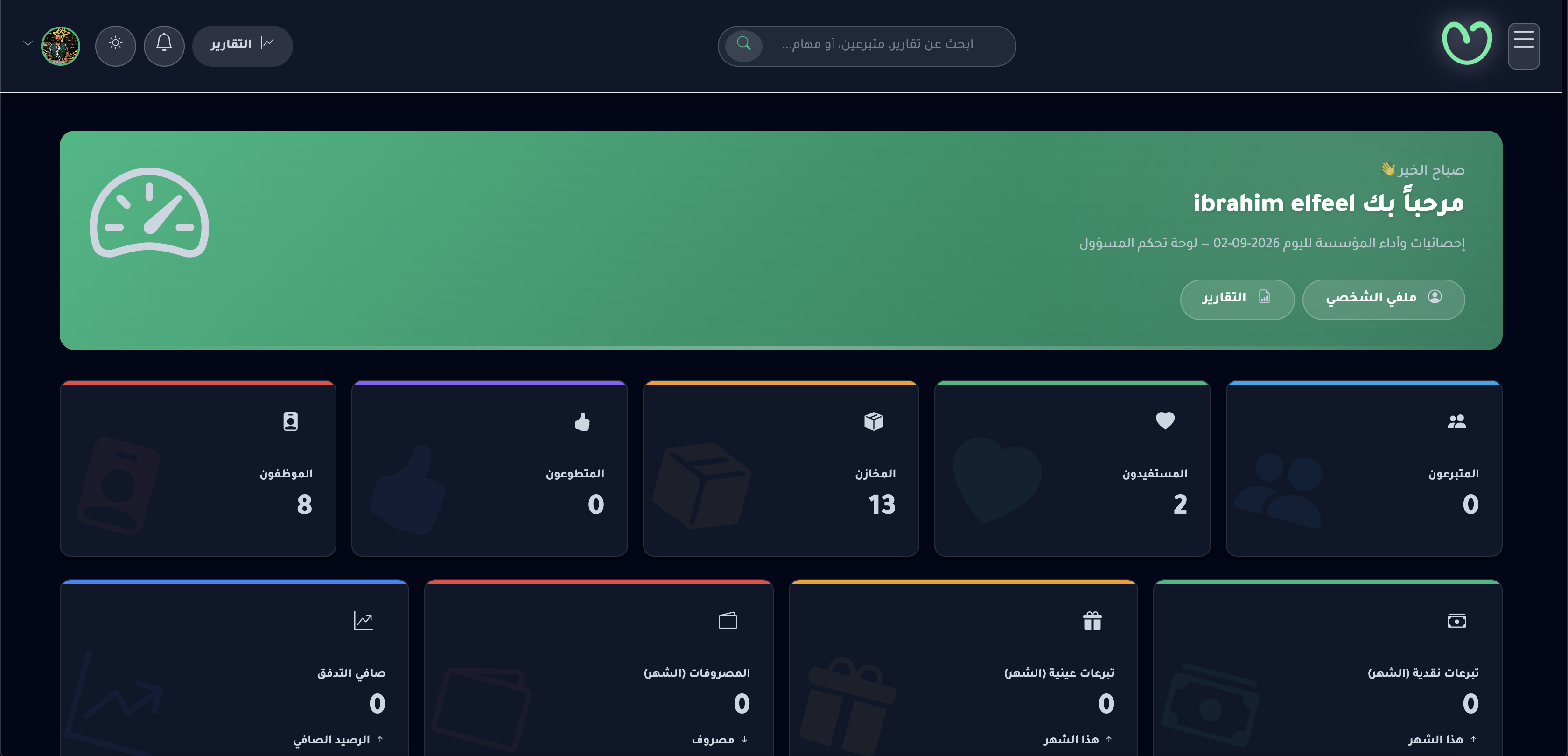 Ensan system - Admin dashboard for charity operations management